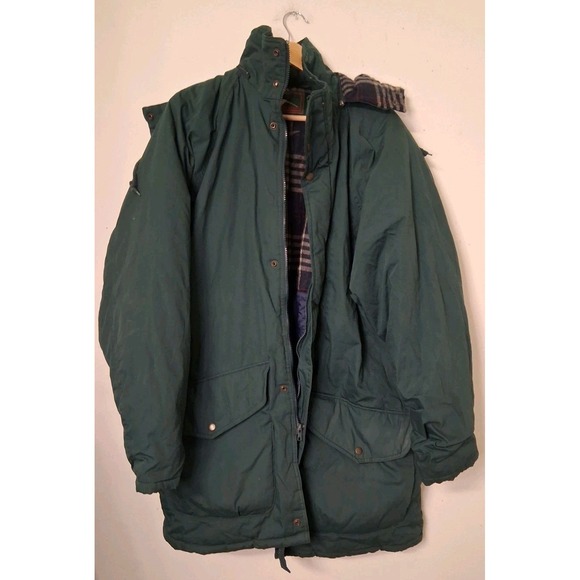 Vtg Field and Stream Puffer Jacket Mens XLarge Tall w/ Removable Hood Insulated